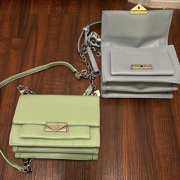 Brand NEW White Leather Crossbody Bag Woven Chain Top Handle NWT - Snap Closure - Picture 6 of 14